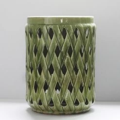 Staunton And Henry Bamboo Lattice Ceramic Stool