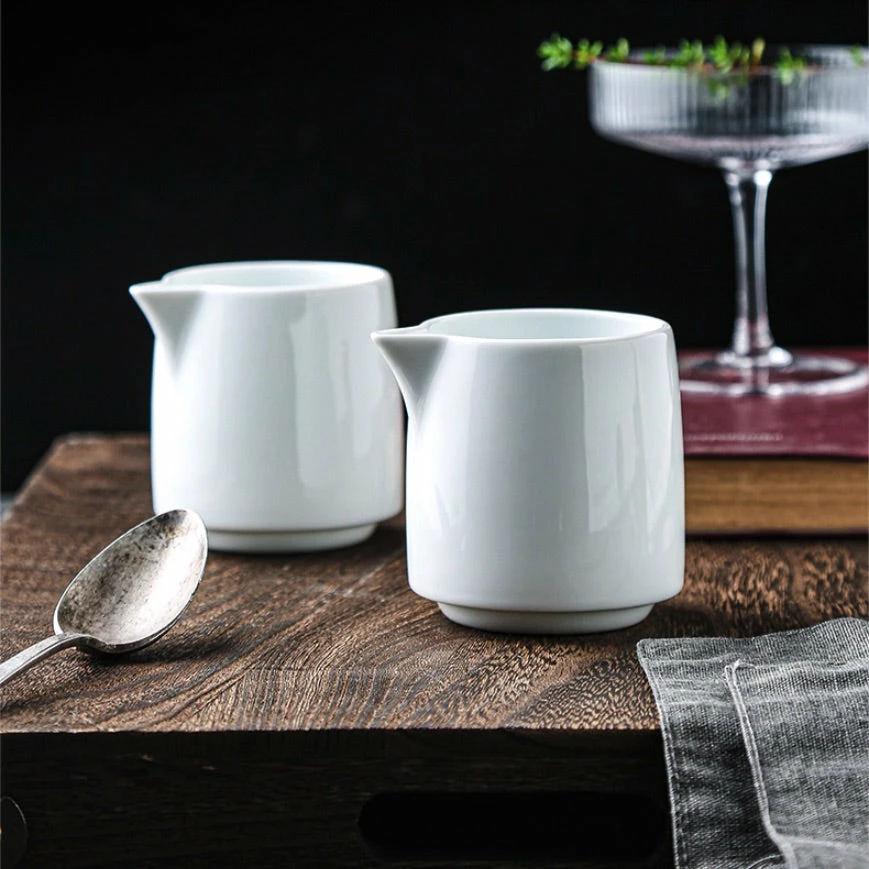 Staunton And Henry Modern White Milk Jug - Set Of 2