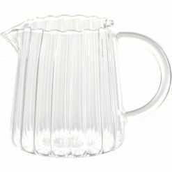Staunton And Henry Ribbed Glass Milk Jug - Set Of 2