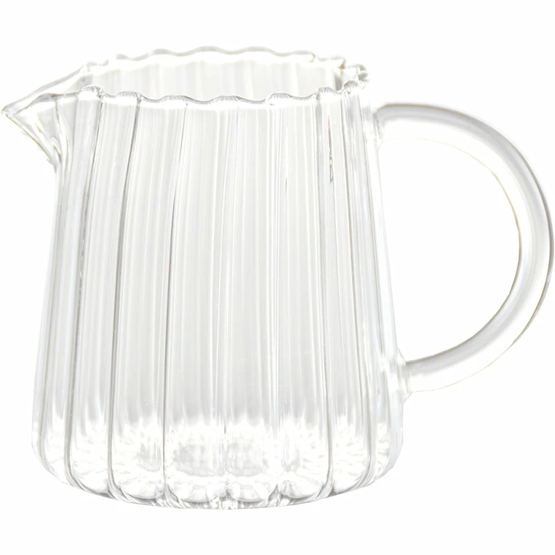 Staunton And Henry Ribbed Glass Milk Jug - Set Of 2