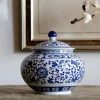 Staunton And Henry Home Accessories Ming Blue And White Chinese Ceramic Container