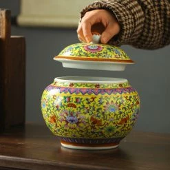 Staunton And Henry Home Accessories Tang Colourful Chinese Ceramic Container