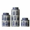 Staunton And Henry Modern Oriental Blue And White Ceramic Container Home Accessories