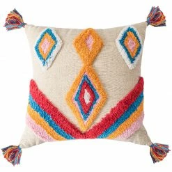 Staunton And Henry Tenzin Colorful Modern Tribal Throw Cushions