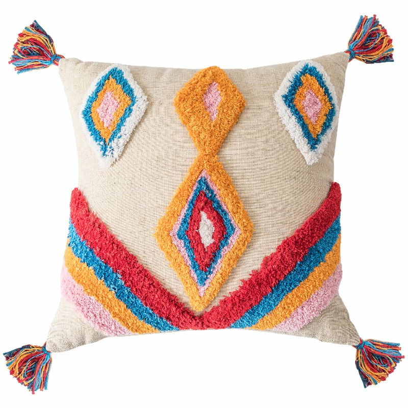 Staunton And Henry Tenzin Colorful Modern Tribal Throw Cushions