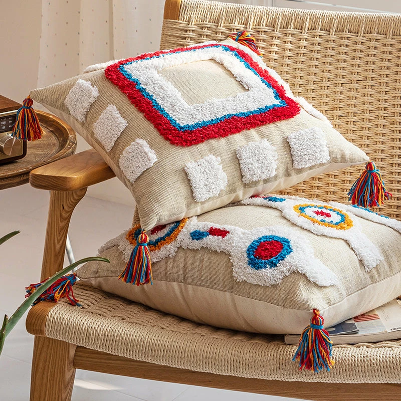 Staunton And Henry Tenzin Colorful Modern Tribal Throw Cushions