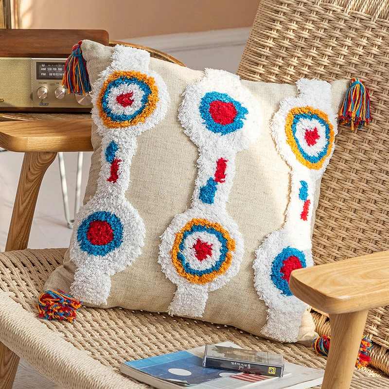 Staunton And Henry Tenzin Colorful Modern Tribal Throw Cushions