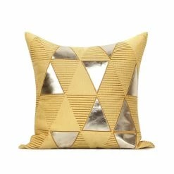 Staunton And Henry Modern Yellow And Gold Throw Cushion