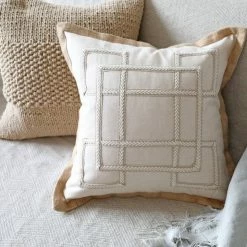 Staunton And Henry Elegant Cotton And Jute Throw Cushion Cover Home Accessories