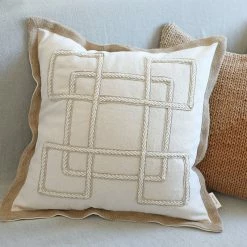 Staunton And Henry Elegant Cotton And Jute Throw Cushion Cover Home Accessories