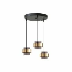 Staunton And Henry Lighting Modern Gold And Smokey Glass Pendant Light