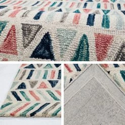 Staunton And Henry Frieda Pink And Blue Wool Rug