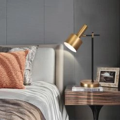 Staunton And Henry Vera Modern Black And Gold Desk Lamp Lighting