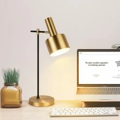 Staunton And Henry Vera Modern Black And Gold Desk Lamp Lighting
