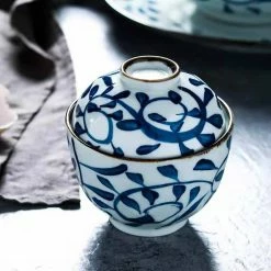 Staunton And Henry Akari Blue And White Japanese Soup Bowl With Cover