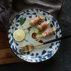 Staunton And Henry Akari Blue And White Japanese Lunch Plates - Set Of 4 Kitchen