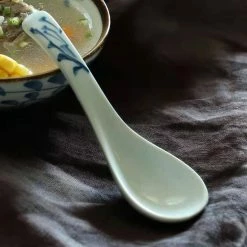Staunton And Henry Akari Blue And White Japanese Soup Spoons Kitchen