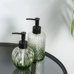 Staunton And Henry Amaro Bottle Green Bathroom Accessory Set Eclectic
