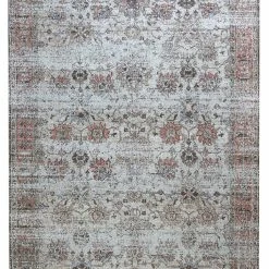 Staunton And Henry Souka Greige And Coral Distressed Rug Rugs