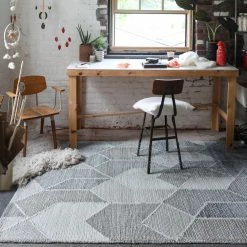 Staunton And Henry Alika Modern Grey Wool Rug Rugs
