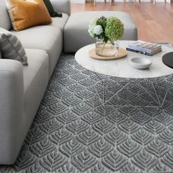 Staunton And Henry Votive Textured Grey Wool Rug