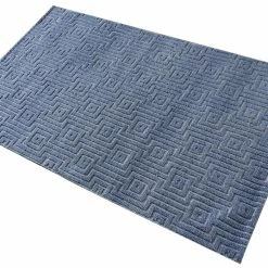 Staunton And Henry Lenen Textured Blue Rug Rugs