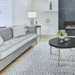 Staunton And Henry Maynard Beige Grey Viscose Rug Rugs