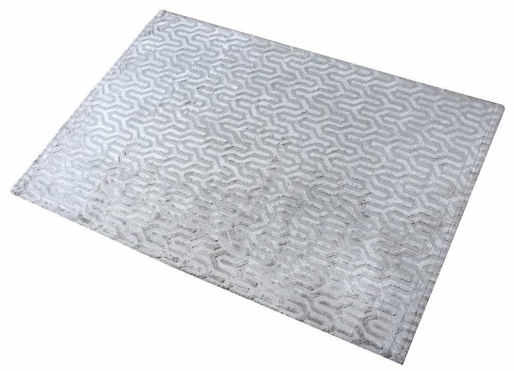 Staunton And Henry Maynard Beige Grey Viscose Rug Rugs