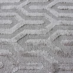 Staunton And Henry Maynard Beige Grey Viscose Rug Rugs