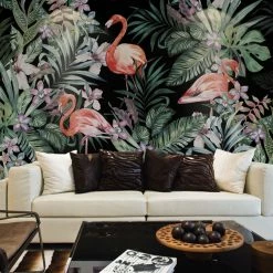 Staunton And Henry Wall Decor Flamingos In The Jungle Wall Mural