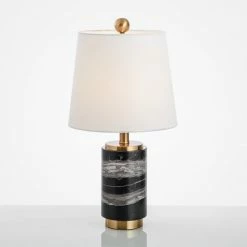Staunton And Henry Marble Table Lamp With Gold Trim Lighting