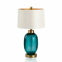 Staunton And Henry Lighting Elegant Blue Glass Table Lamp