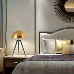 Staunton And Henry Modern Black And Gold Tripod Table Lamp Lighting