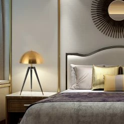 Staunton And Henry Modern Black And Gold Tripod Table Lamp SALE