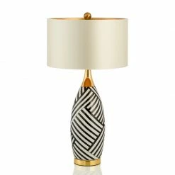 Staunton And Henry Elegant Black And White Ceramic Table Lamp Lighting