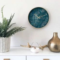 Staunton And Henry Wall Decor Modern Blue And Gold Wall Clock