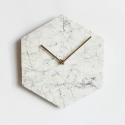 Staunton And Henry Hexagon Marble Wall Clock