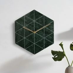 Staunton And Henry Hexagon Marble Wall Clock