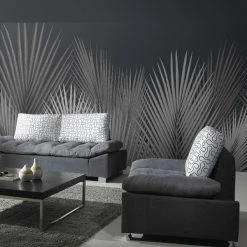 Staunton And Henry Wall Decor Grey Palm Wallpaper