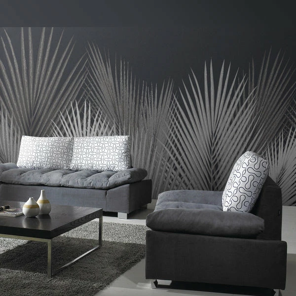 Staunton And Henry Wall Decor Grey Palm Wallpaper
