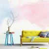 Staunton And Henry Pink And Blue Watercolors Wall Mural Wall Decor
