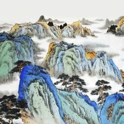 Staunton And Henry Mountain Blue Oriental Wall Mural Wall Decor