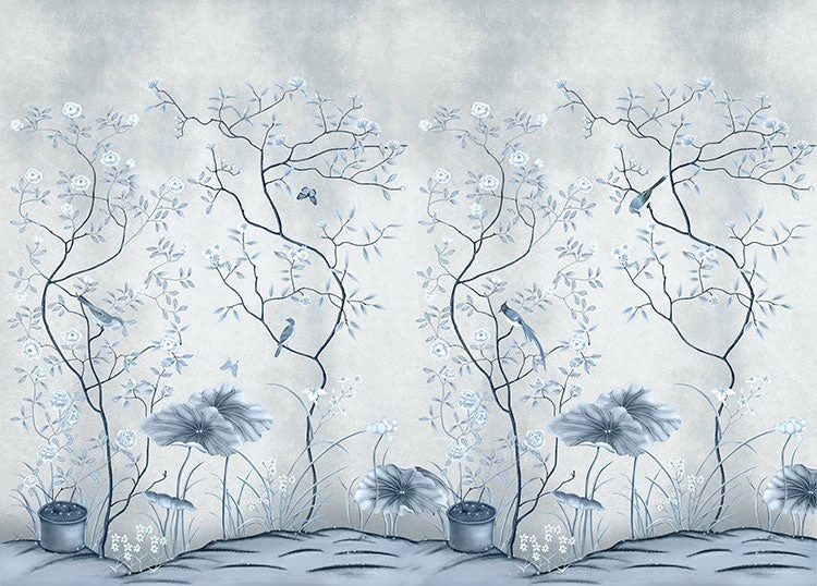 Staunton And Henry Blue Oriental Wall Mural Wall Decor