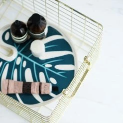 Staunton And Henry Square Gold Storage Basket