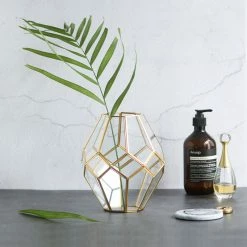 Staunton And Henry Gold And Glass Faceted Vase Home Accessories