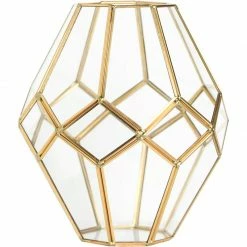 Staunton And Henry Gold And Glass Faceted Vase Home Accessories