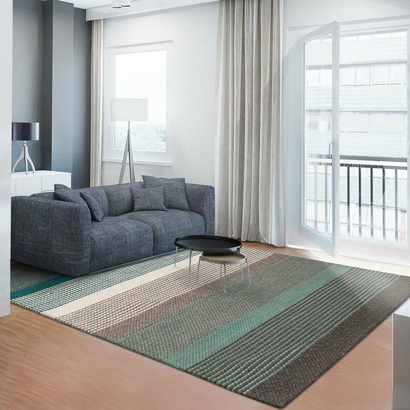 Staunton And Henry Rugs Teal And Grey Chunky Weave Rug