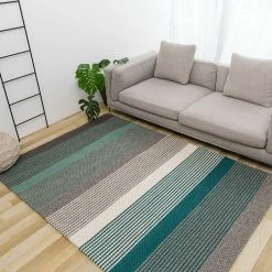 Staunton And Henry Rugs Teal And Grey Chunky Weave Rug