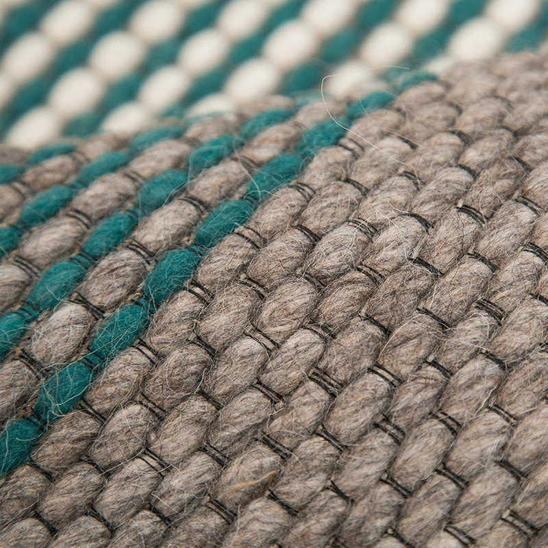 Staunton And Henry Rugs Teal And Grey Chunky Weave Rug