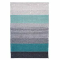 Staunton And Henry Rugs Teal And Grey Chunky Weave Rug
